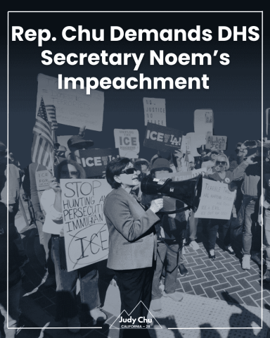 Rep. Chu Calling For Kristi Noem Impeachment